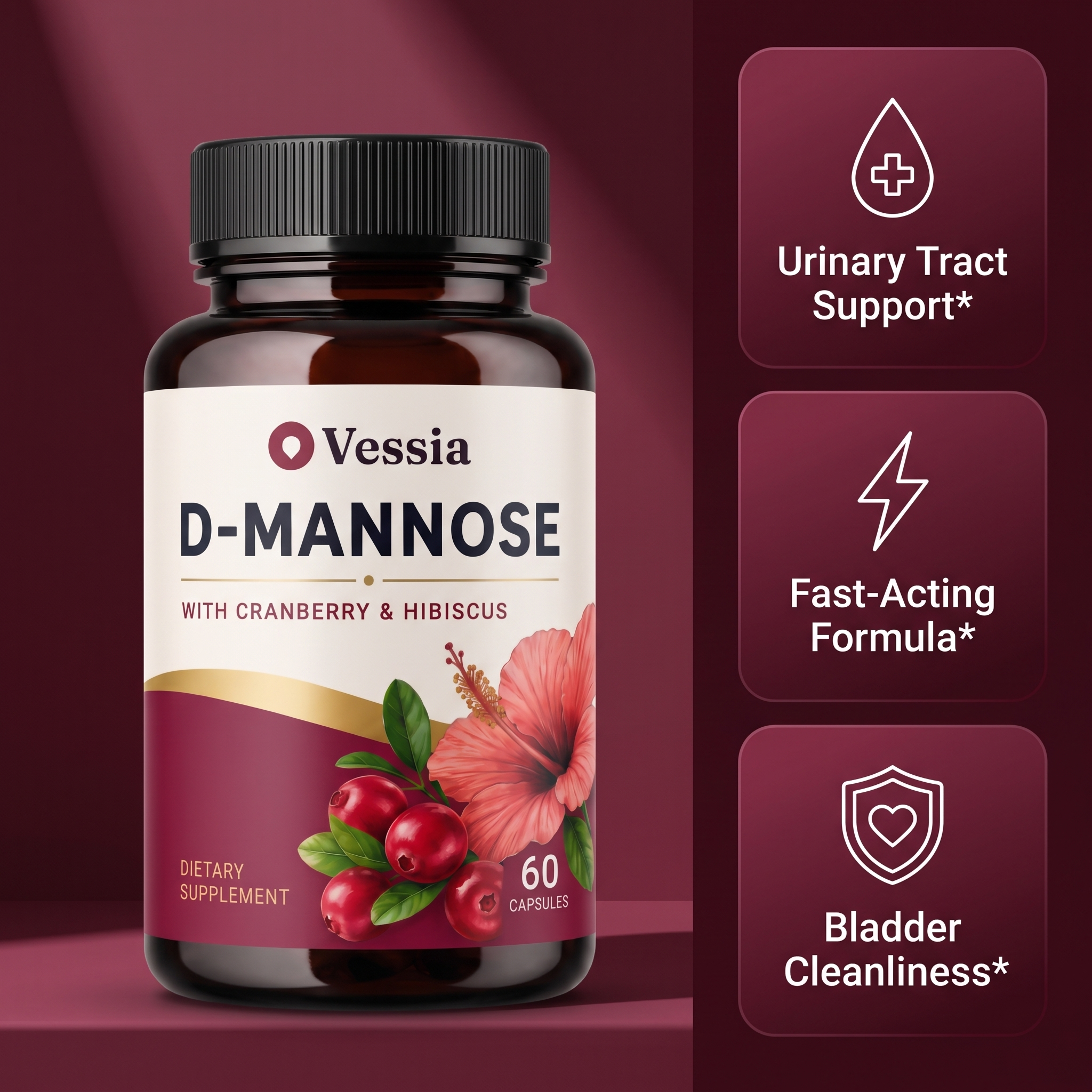 Vessia D-Mannose + Cranberry voor Vrouwen