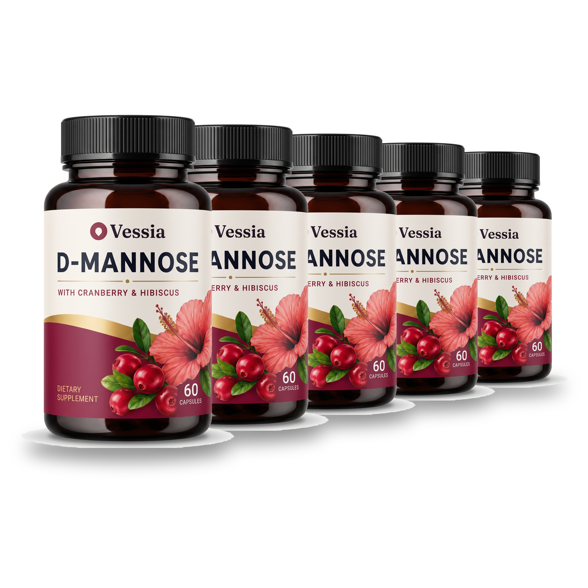Vessia D-Mannose + Cranberry – 5 potten