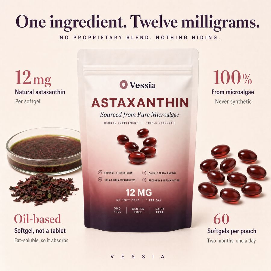 Eén ingrediënt, twaalf milligram, uit microalgen