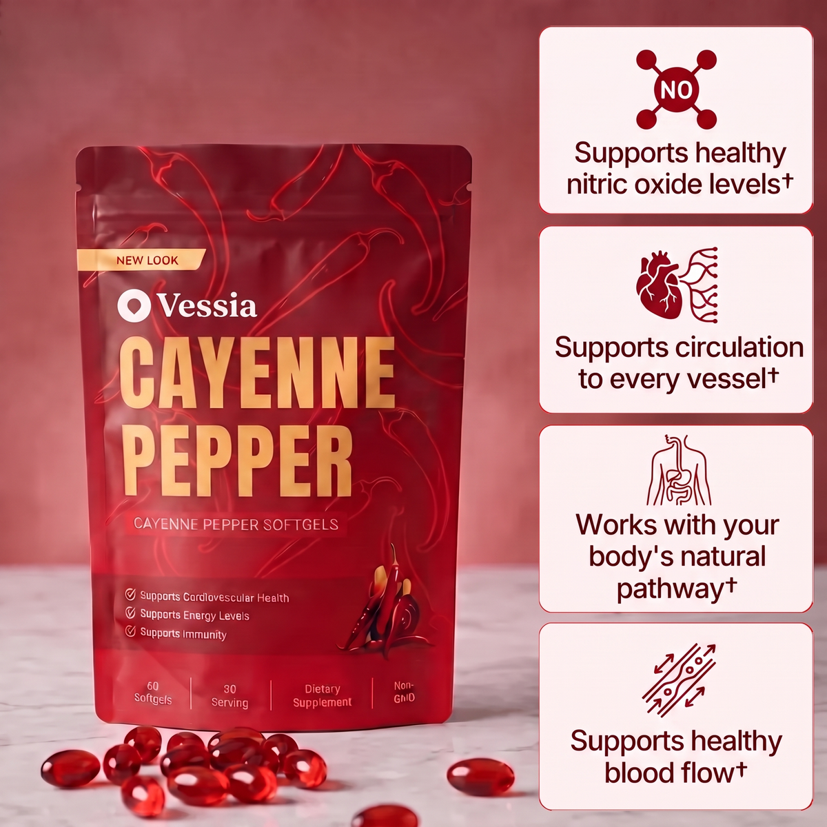 Vessia Cayennepeper Softgels – zak